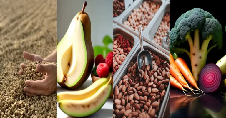 High fibre Fruits, Vegetables, Legumes, Grains, Nuts, and Seeds